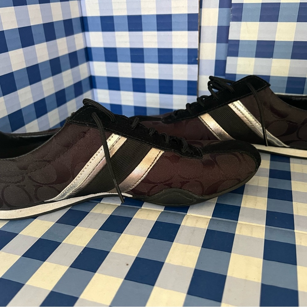 Coach Jayme Signature C Black & Metallic Silver Women’s Size 7 Sneaker - Picture 9 of 12